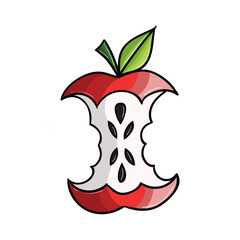Hand drawing style of apel vector. It is suitable for fruit icon, sign or symbol.