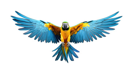 Fototapeta premium macaw flying isolated on white