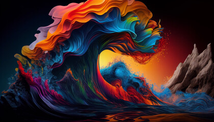 a wave like colorful abtract background .Ultra HD High Quality