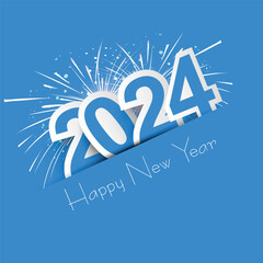 Happy new year 2024 text for celebration card background