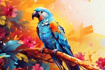 Immerse in a Tropical Paradise: Exotic Birds and Vibrant Colors Unveiled! Generative AI