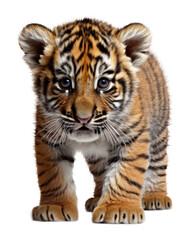 Obraz premium Cute Tiger isolated cutout on transparent background.