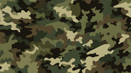 Seamless classic green woodland camouflage with forest colors