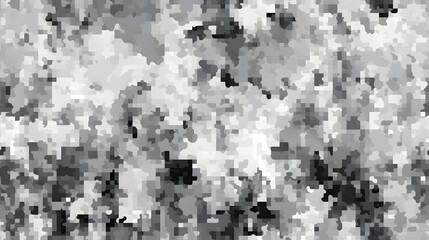 Seamless digital camouflage texture with pixelated grey and black