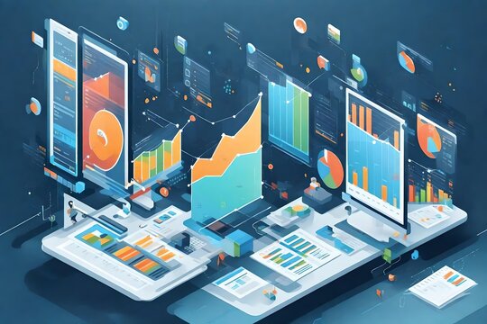 Digital marketing analytics dashboard with real-time performance metrics.