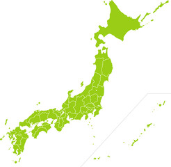 都道府県ごとでバラバラに別れる日本地図