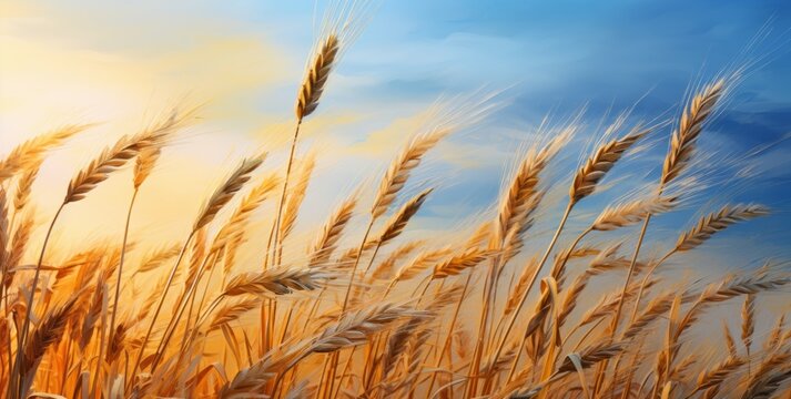Sunrise Splendor: The Golden Symphony of Countryside Wheat Fields Generative AI
