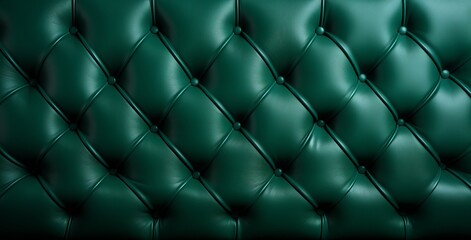 Uncover the Luxurious Detail in This Stunning Green Leather Tufted Headboard Close-up! Generative AI