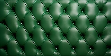 Experience Luxurious Comfort: Discover the Magic of a Green Leather Tufted Headboard! Generative AI