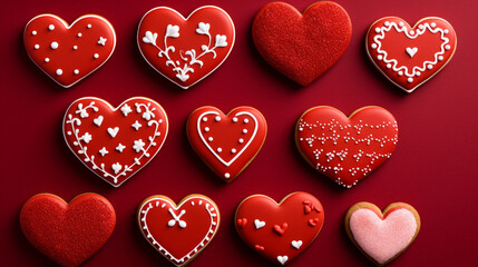 Valentine's Day hearts background banner, copy paste for texture