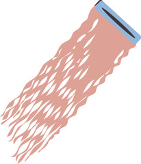 Beauty service strand of hair. Clip with strand of hair for fixing on hairstyle. Beauty care item in spa salon. Vector isolated on white background