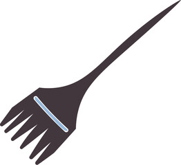 Beauty service hair dye brush. Plastic brush for evenly applying hair dye. Beauty care item in spa salon. Vector isolated on white background