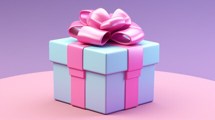 3d giftbox on pastel background. Generative AI