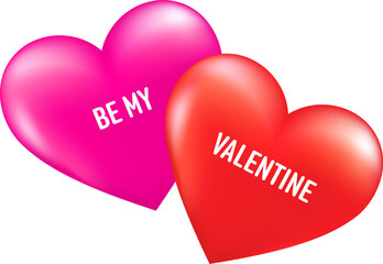 Be my valentine with two hearts. Happy valentine's day.