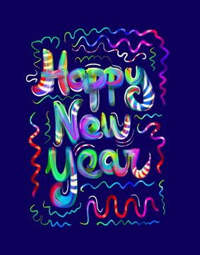 Happy New Year Greeting Card Design