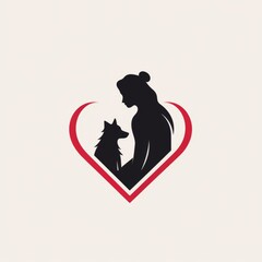 Minimalistic Black-and-White Illustration: A Dog and His Human in a Simple, Artistic Expression of Companionship