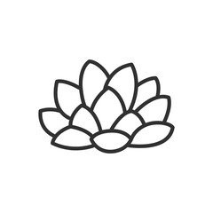 Succulent, linear icon. Line with editable stroke