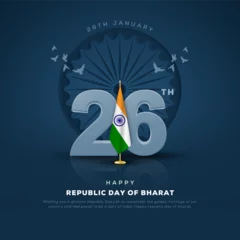 Foto op Aluminium Banner design of happy Indian republic day template. 26th january. © rahul