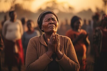 Fototapeta na wymiar woman prays for peace. Grandmother prays for an end to the war.