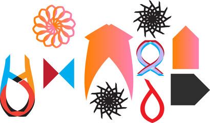 Abstract Geometric Shapes , icon, logos and elements , vector illustration