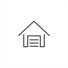 Fototapeta premium Garage door repair logo design linear vector, suitable for your business logo, editable stroke. Geometric Logo symbolizes the shape of a housing.