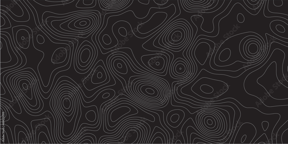 Aufkleber opographic map background concept with space for your copy.Topographic background and texture, monochrome image..Gray and white wave abstract topographic map contour, lines Pattern background.