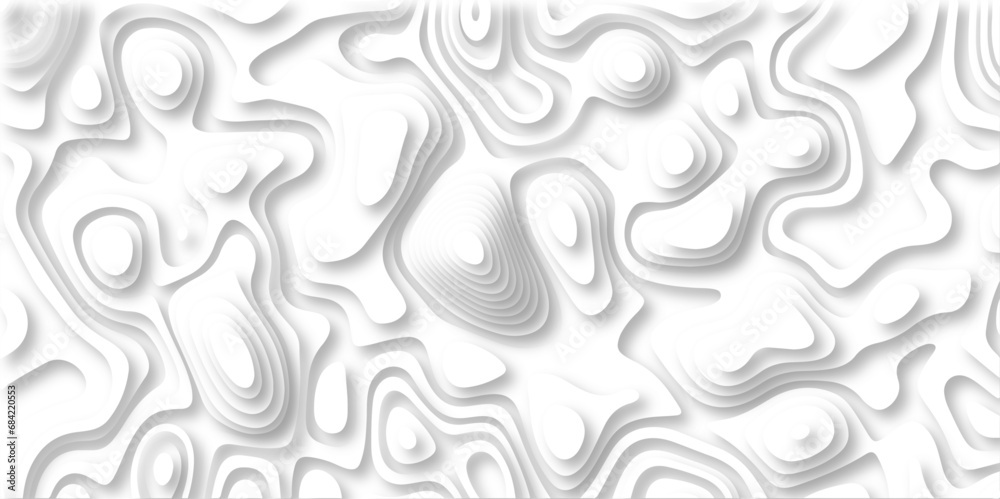 Poster Topographic map. Geographic mountain relief. Abstract lines background paper texture Imitation of a geographical map shades .Topographic contour lines vector map seamless pattern vector illustration.