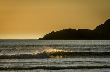 Headland sunset silhouette