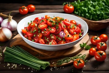 Fototapeta na wymiar tomato salad in a bowl