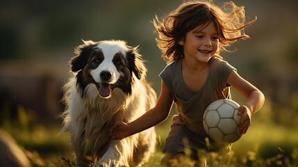 Boy who plays with dog