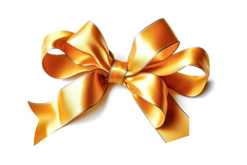 Gold ribbon isolated on white background, Generative ai