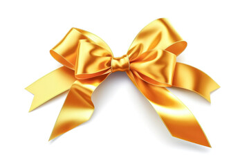 Gold ribbon isolated on white background, Generative ai