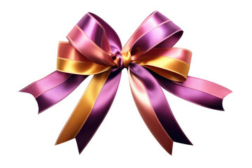 Purple Gold ribbon isolated on white background, Generative ai