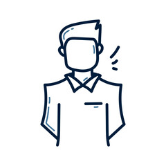 Hand drawn man doodle line illustration design. Man doodle icon.