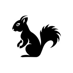 Black squirrel silhouette vector