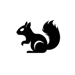 Black squirrel silhouette vector