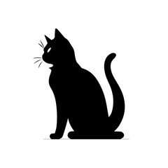 Black cat silhouette vector