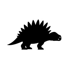 Black dinosaur silhouette vector