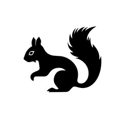Black squirrel silhouette vector