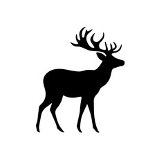 Fototapeta premium Black deer silhouette vector