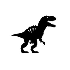 Fototapeta premium Black dinosaur silhouette vector
