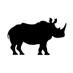 Black rhinoceros silhouette vector