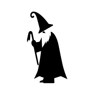 Black magician silhouette vector