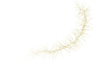 abstract border of golden lines. PNG