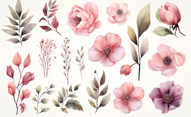flowers stickers for valentine romantic ornament