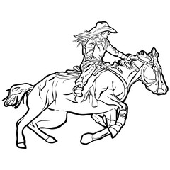 rodeo girl riding horse cowgirl