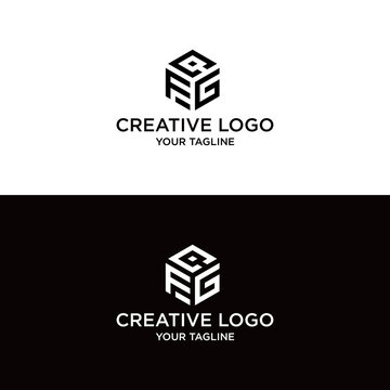 vektor desain logo FCG huruf kreatif