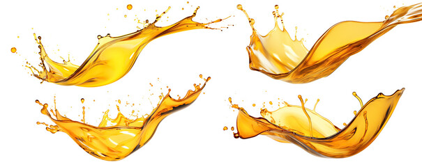 Set of golden oil splashes cut out - obrazy, fototapety, plakaty