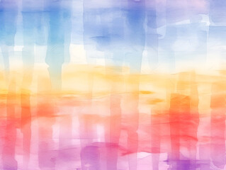 Colorful rainbow blobs watercolor pattern on white background with liquid splatter. Generative AI