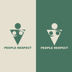 Logo Design People respect. human good service icon symbol, analysis logo element health check, partner, teamwork